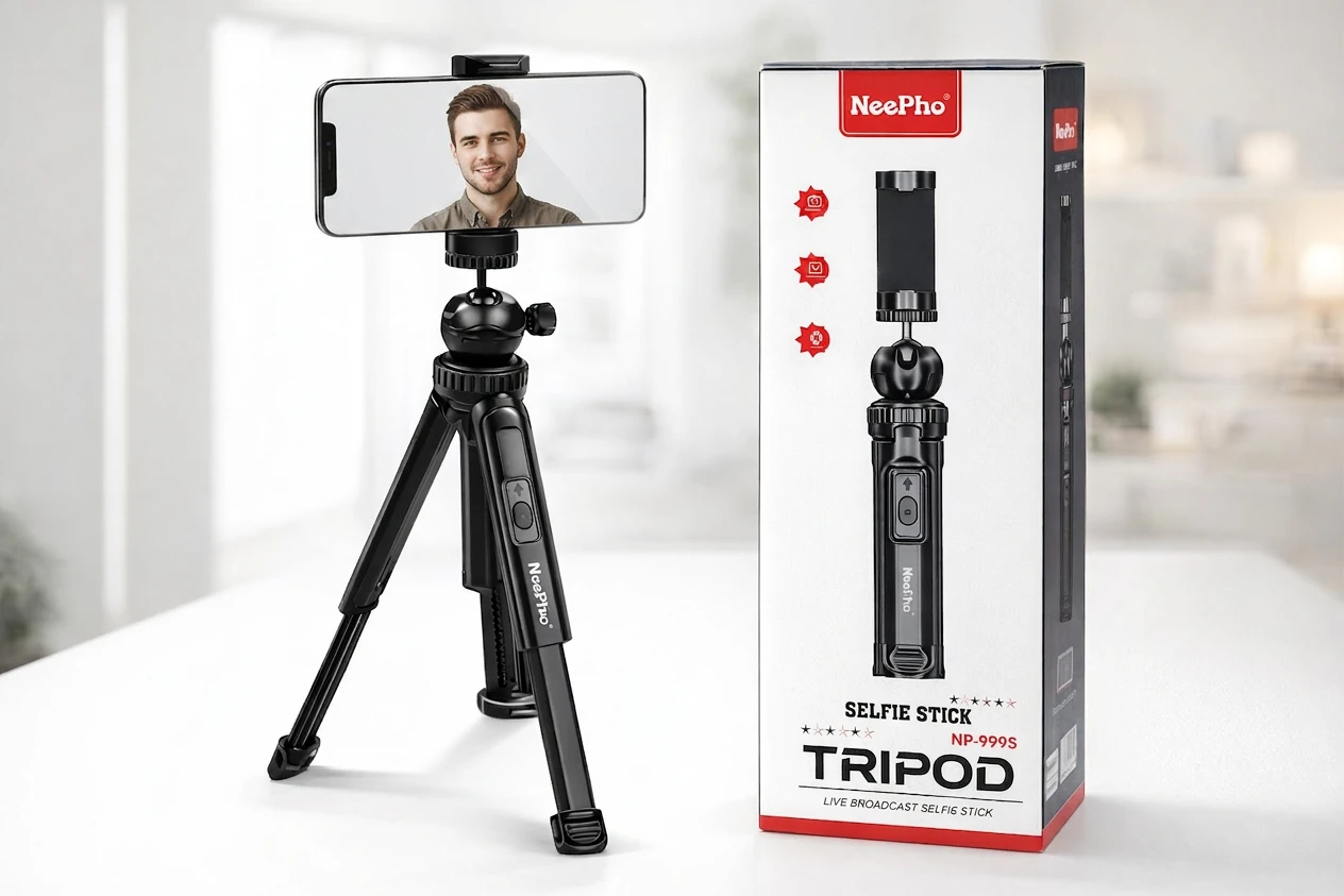Neepho Selfie Stick Tripod NH-999S with Bluetooth Remote Controller