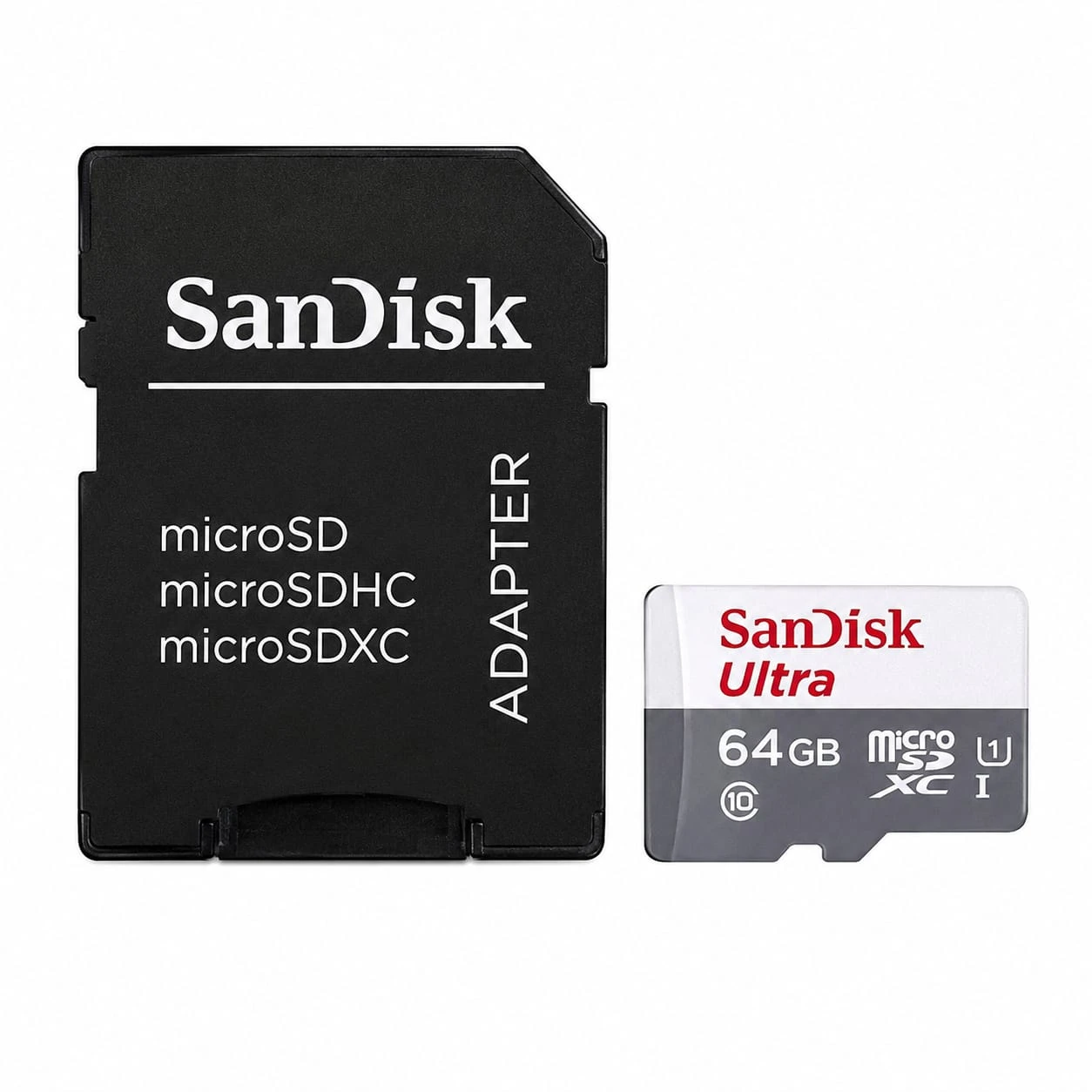 SanDisk Ultra 64GB MicroSD Card With An SD Adapter